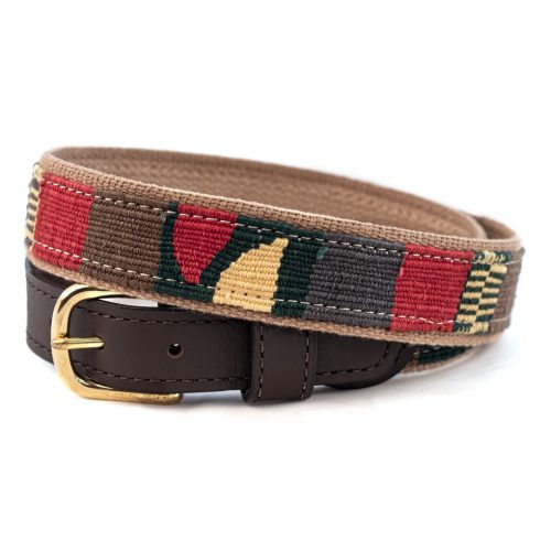Traditional Earth Cotton and Leather Belt